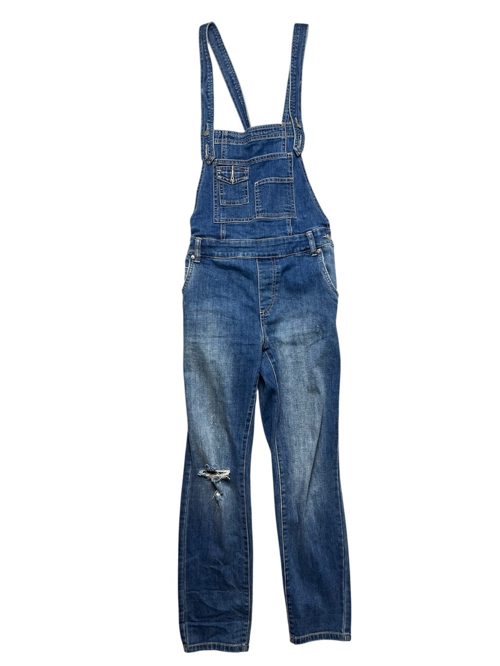 Free People Skinny Straight Denim Overalls Size 27